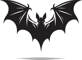Bat silhouette vector illustration on white background.
