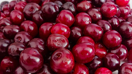 red cherries background