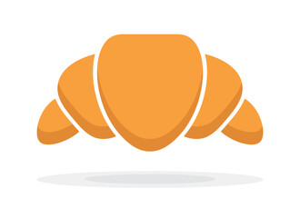 Croissant vector illustration isolated on white background. French Croissant colorful icon. Flat food solid icon design. Icon for infographic, packaging label, food app website and bistro.