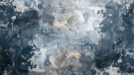 Obraz premium Dark blue textured concrete wall background with white and gray paint splatters