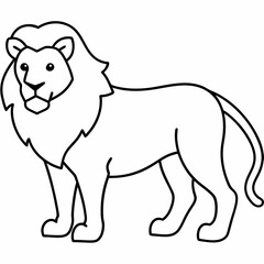 simple outline of a lion in solid colors highli