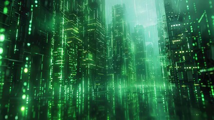 Obraz premium Futuristic Digital Cityscape