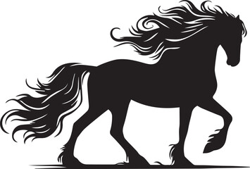 horse silhouette isolated on white