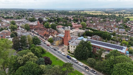 Council offices Epping market town Essex UK drone,aerial