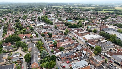 Epping  Essex UK drone,aerial  high angle town centre © Air Video UK 