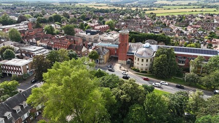 Epping market town Essex UK drone,aerial  council offices