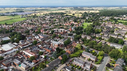 Epping  Essex UK drone,aerial  high angle town centre