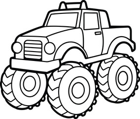 Single line drawing of 4x4 speed Wrangler Jeep car Off-road car line art illustration  © Design Door