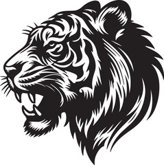 Tiger head vector art illustration