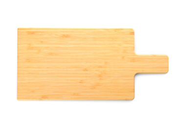 Cutting wooden board on white background