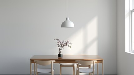 Elegant minimalist dining area featuring a modern table, simple chairs, and understated decor creating a clean, stylish, and inviting space perfect for contemporary living High Resolution picture, ,