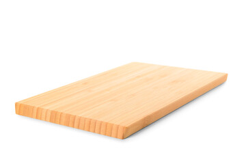 Cutting wooden board on white background
