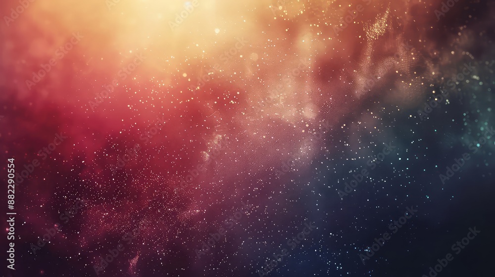 Wall mural glowing particles floating in a colorful nebula with a sense of wonder