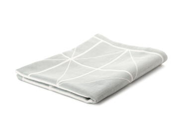 Grey fabric napkin on white background
