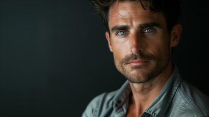 Obraz premium portrait of a man in grey shirt
