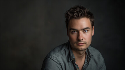 Obraz premium portrait of a man in grey shirt