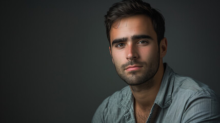 Fototapeta premium portrait of a man in grey shirt