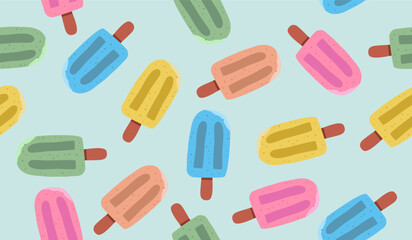 Cute ice cream pattern background vector design