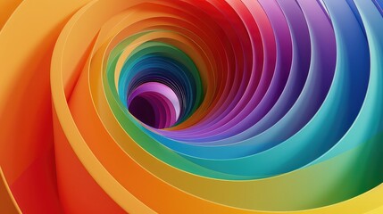Obraz premium Rainbow tunnel of spiraling vibrant colors