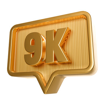 Thank you 9k followers celebration gold