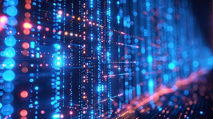 Obraz premium Glowing blue lines forming a dynamic data network