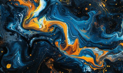 Obraz premium Abstract colorful oil paint swirls on canvas