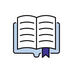 Open Book icon design with white background stock illustration