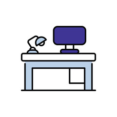 Desk icon design with white background stock illustration