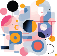 Obraz premium Abstract graphic element vector illustrations are isolated with transparent backgrounds and colored floral illustrations.