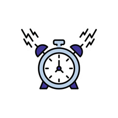Alarm Clock icon design with white background stock illustration