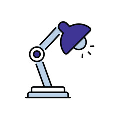 Desk Lamp icon design with white background stock illustration