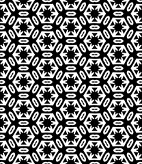 Fototapeta premium Black and white seamless abstract pattern. Background and backdrop. Grayscale ornamental design.