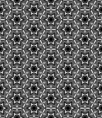 Black and white seamless abstract pattern. Background and backdrop. Grayscale ornamental design.