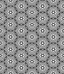 Black and white seamless abstract pattern. Background and backdrop. Grayscale ornamental design.