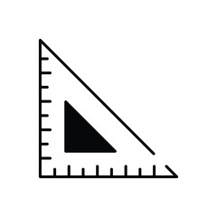 Triangular Ruler icon design with white background stock illustration