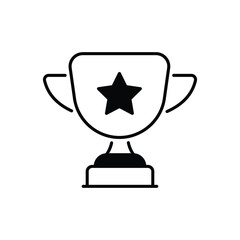 Trophy icon design with white background stock illustration