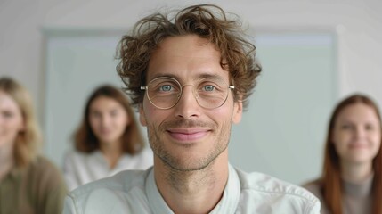 Obraz premium Portrait of business colleagues collaborating in a conference room, showcasing how the combination of teamwork, moral principles, and environmental care leads to profitable outcomes Illustration,