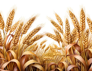  Wheat Field Border- A lush border of a wheat field, isolated on a transparent background - _1(302)