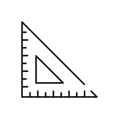 Triangular Ruler icon design with white background stock illustration