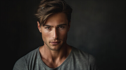 Obraz premium portrait of a man in grey shirt
