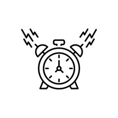 Alarm Clock icon design with white background stock illustration
