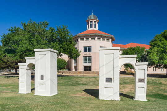 Miller Field Gates and Skeen Hall at New Mexico State University