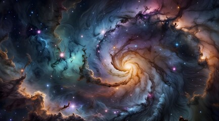 Colorful space galaxy nebula. Stary night cosmos. Universe science astronomy. Supernova background wallpaper