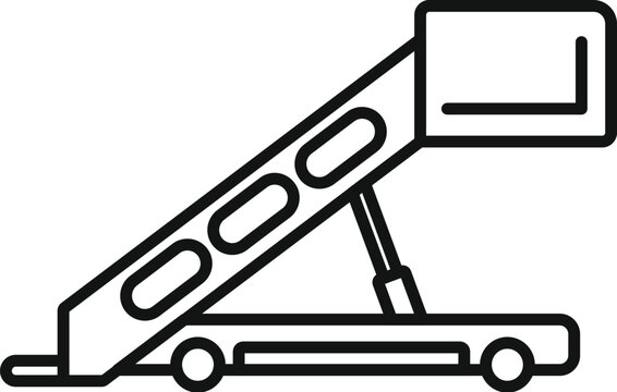 Simple line drawing of an airport boarding ramp for passengers to board an airplane