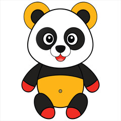 Cute Panda vector illustration on white background