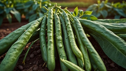 Fototapeta premium green beans , AI Generated.