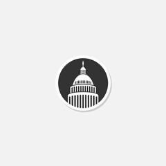 Fototapeta premium Capitol building logo. Government icon sticker isolated on gray background