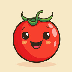 Obraz premium Cute Cartoon Tomato Food Character