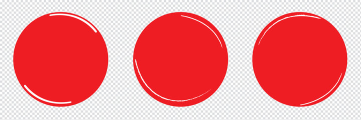 Red circle vector icon. Red round isolated symbol. Red circle vector icon. Red round isolated symbol. Ban Sign. Prohibition icon transparent grid background. red circle.