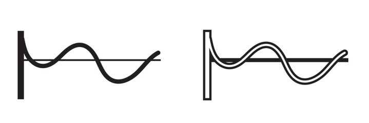 Wave sine black liner icon collection